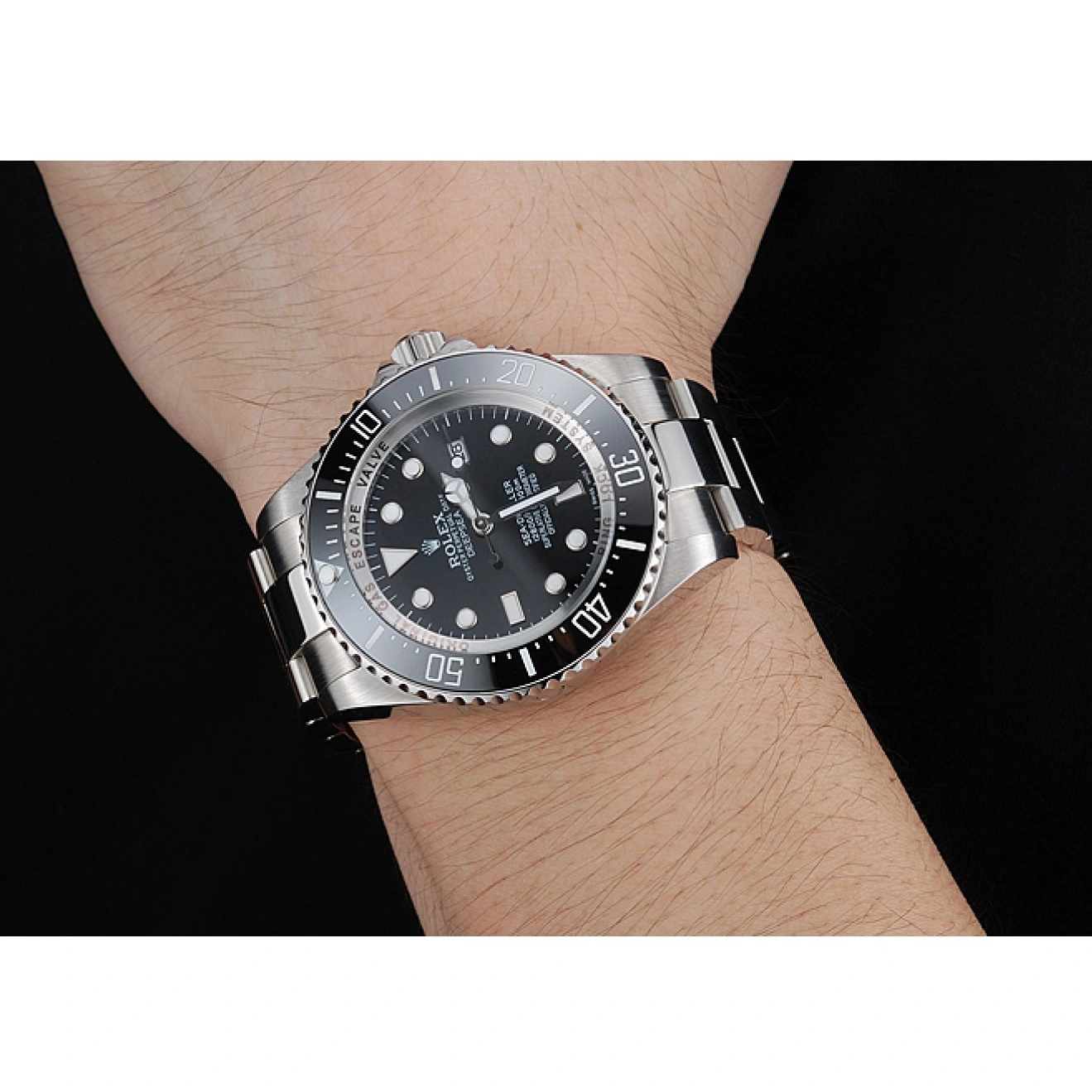 MiroTime 1025 Rolex Sky Dweller Stainless Steel Bracelet Black Dial Watch